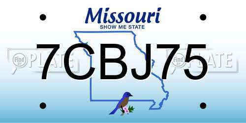 7CBJ75 Missouri License Plate