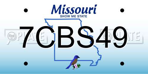 7CBS49 Missouri License Plate