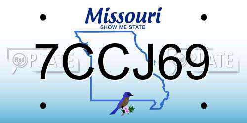7CCJ69 Missouri License Plate