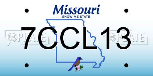 7CCL13 Missouri License Plate