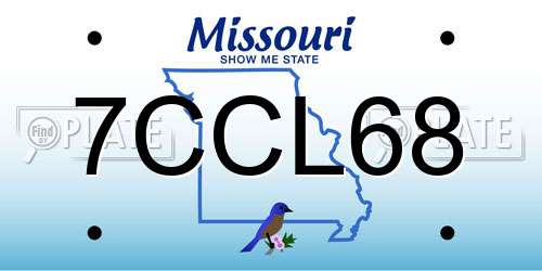 7CCL68 Missouri License Plate