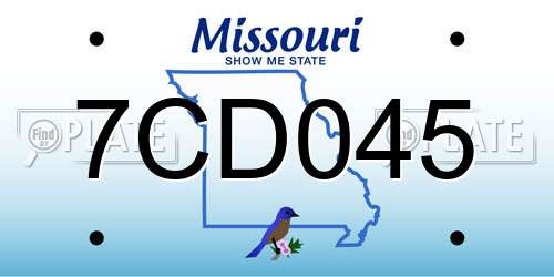 7CD045 Missouri License Plate