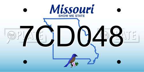 7CD048 Missouri License Plate