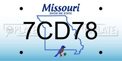 7CD78 Missouri License Plate