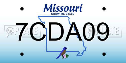 7CDA09 Missouri License Plate