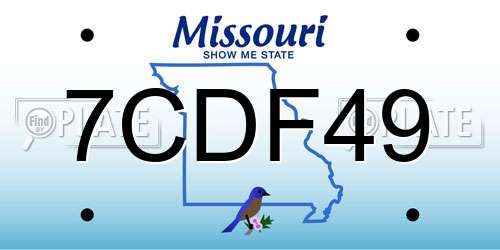 7CDF49 Missouri License Plate