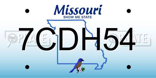 7CDH54 Missouri License Plate