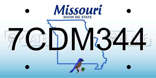 7CDM344 Missouri License Plate