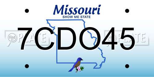 7CDO45 Missouri License Plate