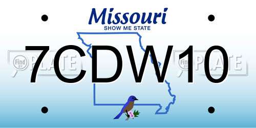 7CDW10 Missouri License Plate