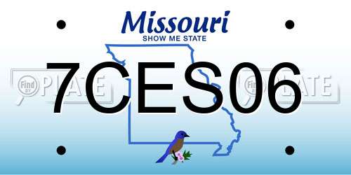7CES06 Missouri License Plate