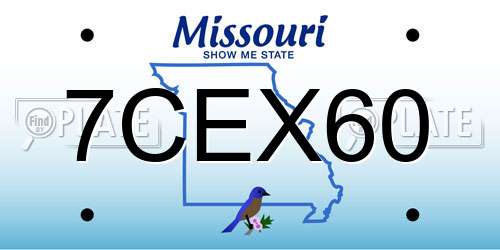 7CEX60 Missouri License Plate