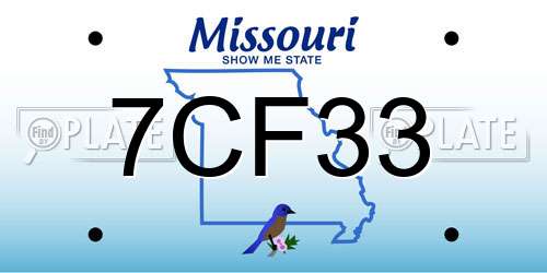 7CF33 Missouri License Plate