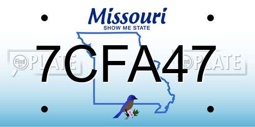 7CFA47 Missouri License Plate