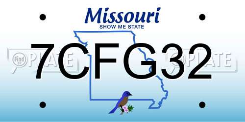7CFG32 Missouri License Plate