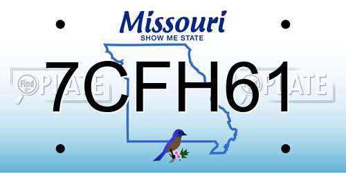 7CFH61 Missouri License Plate