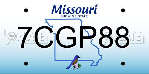 7CGP88 Missouri License Plate