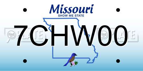 7CHW00 Missouri License Plate