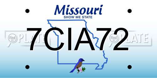 7CIA72 Missouri License Plate