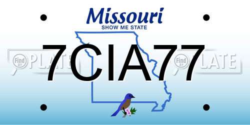 7CIA77 Missouri License Plate