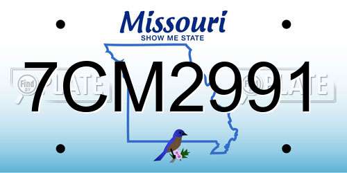 7CM2991 Missouri License Plate