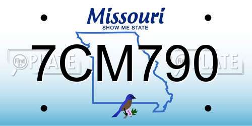 7CM790 Missouri License Plate