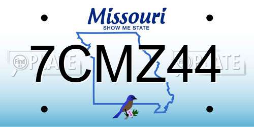 7CMZ44 Missouri License Plate