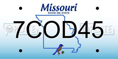 7COD45 Missouri License Plate