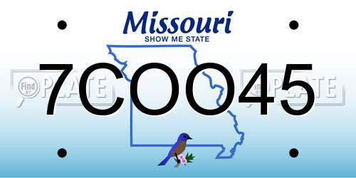 7COO45 Missouri License Plate