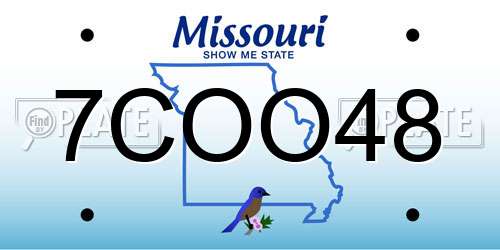 7COO48 Missouri License Plate