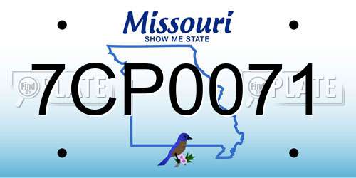 7CP0071 Missouri License Plate