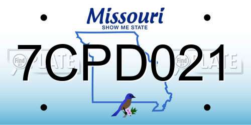 7CPD021 Missouri License Plate