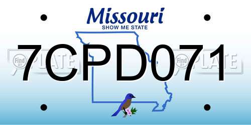 7CPD071 Missouri License Plate