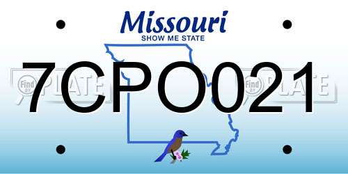 7CPO021 Missouri License Plate