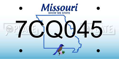 7CQ045 Missouri License Plate