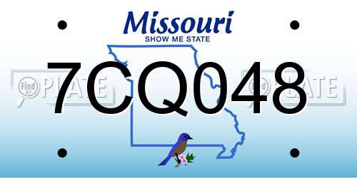 7CQ048 Missouri License Plate