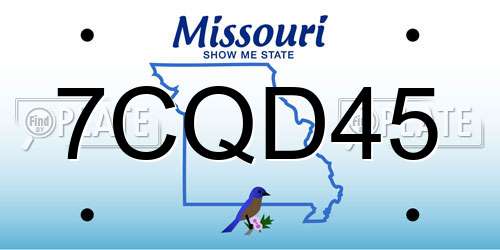 7CQD45 Missouri License Plate