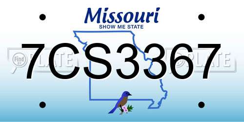 7CS3367 Missouri License Plate