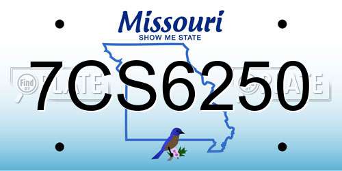 7CS6250 Missouri License Plate