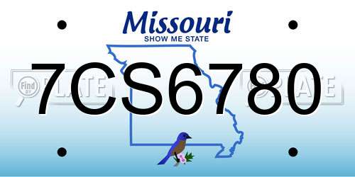 7CS6780 Missouri License Plate