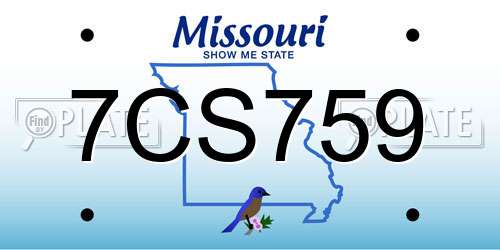 7CS759 Missouri License Plate