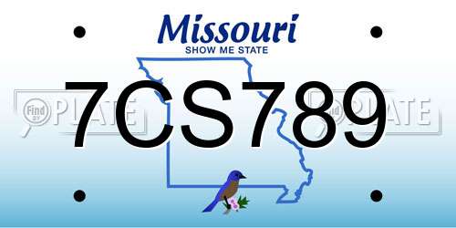 7CS789 Missouri License Plate