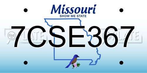 7CSE367 Missouri License Plate