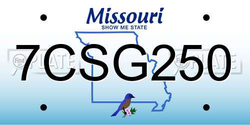 7CSG250 Missouri License Plate
