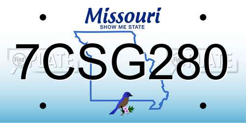 7CSG280 Missouri License Plate
