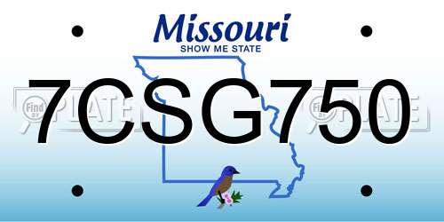 7CSG750 Missouri License Plate