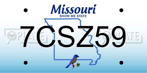 7CSZ59 Missouri License Plate