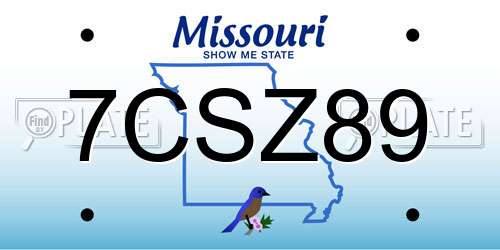 7CSZ89 Missouri License Plate