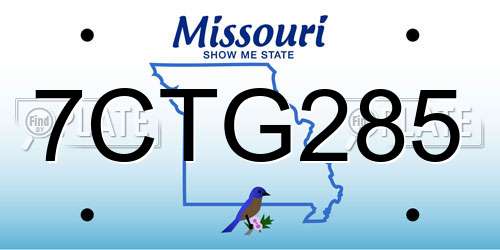 7CTG285 Missouri License Plate