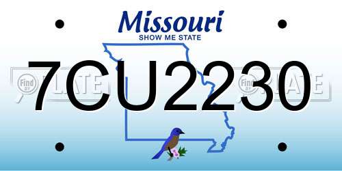 7CU2230 Missouri License Plate